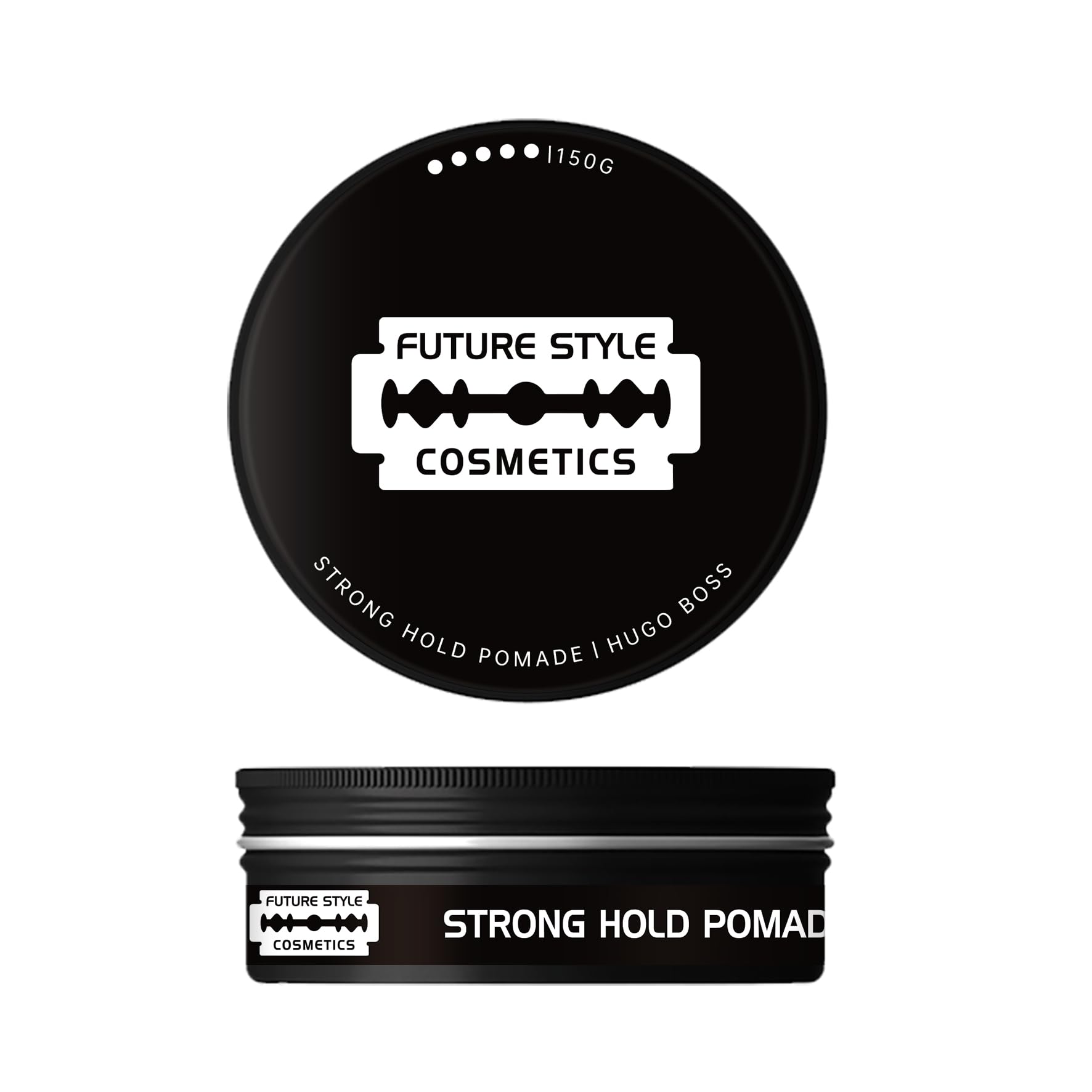 Future Style Cosmetics Strong Hold Pomade, 150g, Hugo Boss, Black